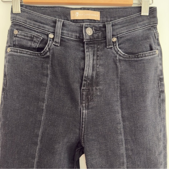 7 For All Mankind Luxe Vintage Exaggerated kick-flare jeans washed black 25 - Picture 3 of 6